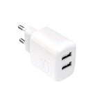 PURO 2x USB-A PROLITE 10W mains charger - white