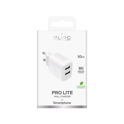 PURO 2x USB-A PROLITE 10W mains charger - white – image 2