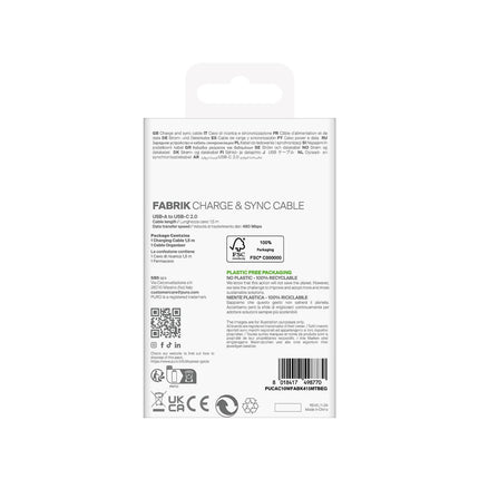 PURO Fabrik 10W 1.5m braided USB-A - USB-C cable - beige – image 3