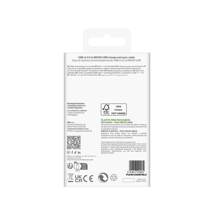 PURO USB-A - microUSB TPE cable 12W 2m - black – image 3