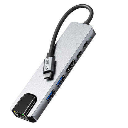 Tech-Protect 6in1 HUB Adapter USB-C USB-A HDMI RJ45 4K 30Hz PD 100W - gray – image 5