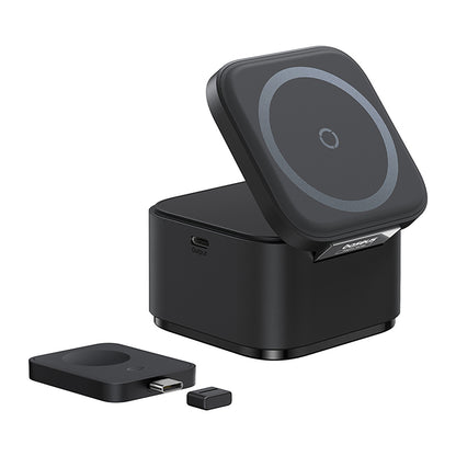 BASEUS 3in1 inductive charger for MagSafe 25W smartwatch phone - black