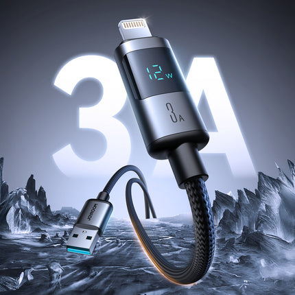 JOYROOM USB-A - iPhone Lightning 3A cable with display 1.2m - black – image 2