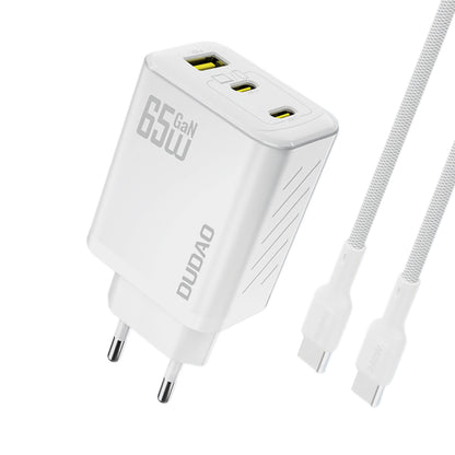 DUDAO GaN network charger with USB-C cable 1m 65W - white