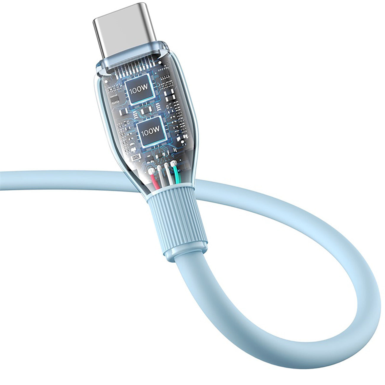 BASEUS Pudding USB-A USB-C cable 100W 2m - blue – image 4