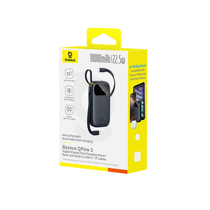 BASEUS Powerbank 10000mAh 22.5W with display with USB-C iPhone Lightning cables - black – image 4