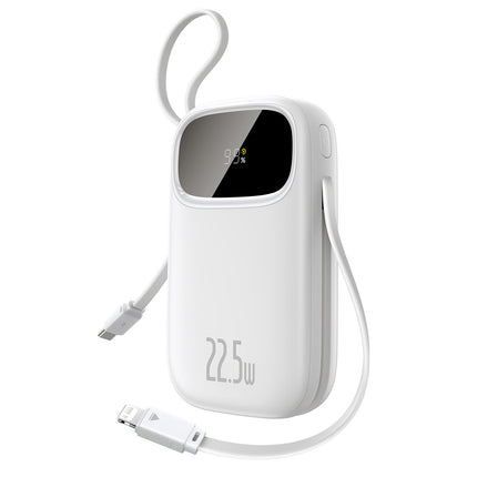 BASEUS Powerbank 20000mAh 22.5W with display with USB-C iPhone Lightning cables - white