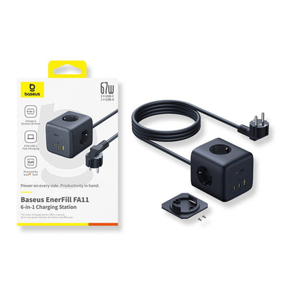 BASEUS Power strip USB-A cube USB-C EU socket 67W 1.5m – image 5