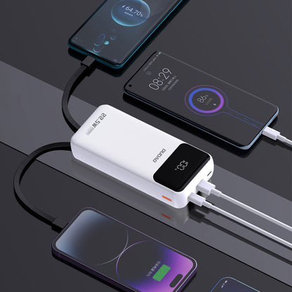 DUDAO Powerbank 20000mAh 22.5W PD USB-C USB-A with built-in iPhone Lightning USB-C cables - white – image 3