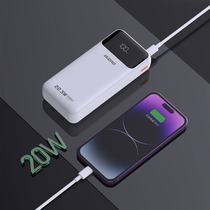 DUDAO Powerbank 20000mAh 22.5W PD USB-C USB-A with built-in iPhone Lightning USB-C cables - white – image 5