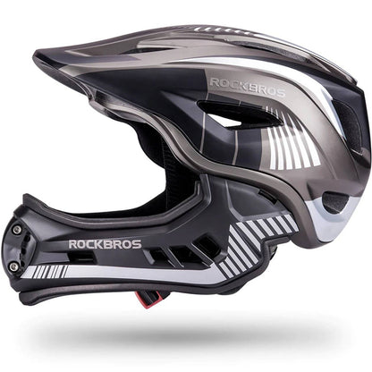 ROCKBROS Children's bicycle helmet with detachable visor, size S - gray – image 2