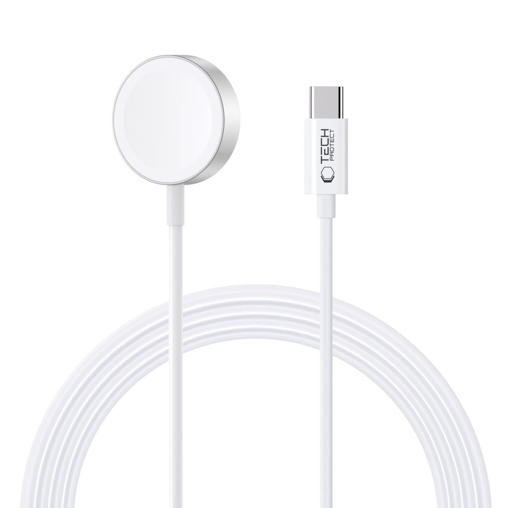 Tech-Protect Magnetic inductive charger for Apple Watch USB-C 1.2m - white