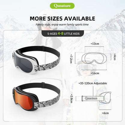 Qunature Panda UV400 children's ski goggles - black and white – image 6