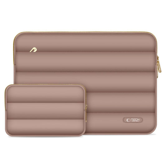 Tech-Protect Puffy bag for a 13-14" laptop + accessory case - brown
