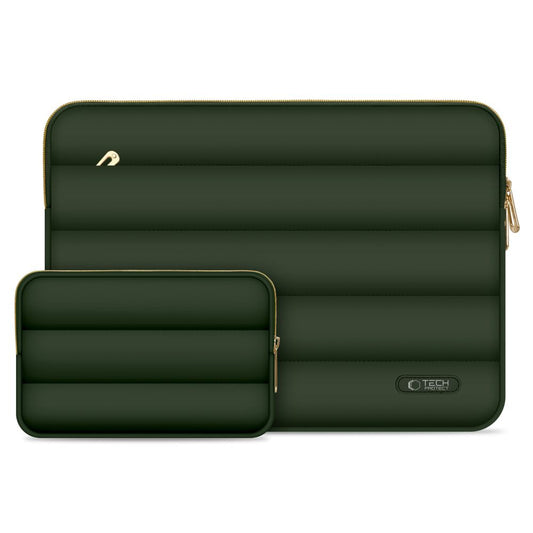 Tech-Protect Puffy bag for a 15-16" laptop + accessory case - olive