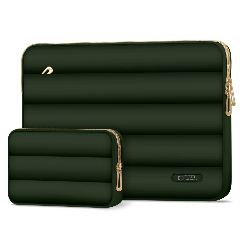 Tech-Protect Puffy bag for a 15-16" laptop + accessory case - olive – image 2