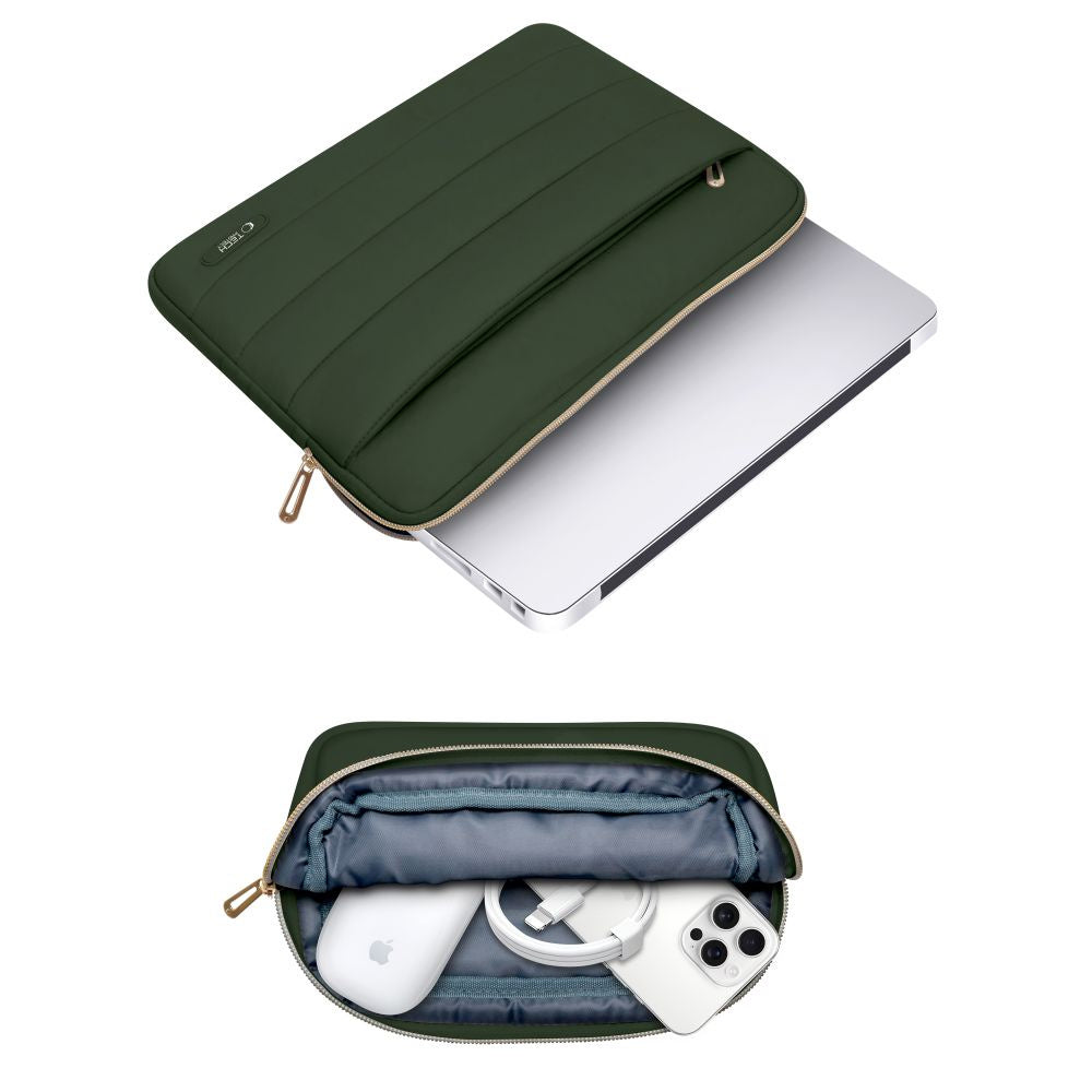 Tech-Protect Puffy bag for a 15-16" laptop + accessory case - olive – image 5