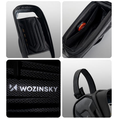 WOZINSKY Armored bicycle pannier bag with phone pocket 1.7 l - black – image 2