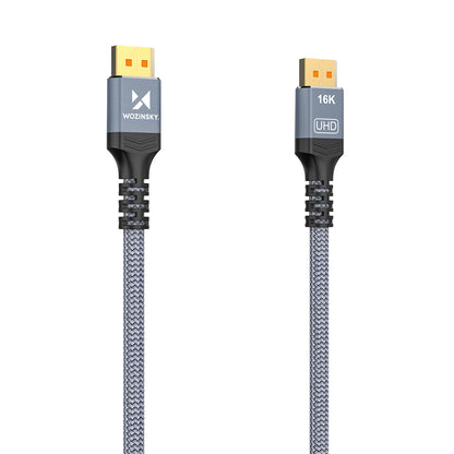 WOZINSKY Cable DisplayPort cable with VESA certification 80 Gb/s 16K HDR HDCP DSC 1m - black – image 4