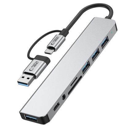 Tech-Protect HUB multifunctional distributor 8in1 USB-C USB-A SD/TF AV3.5 - gray – image 5