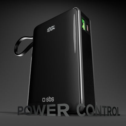 SBS Powerbank 20000mAh USB-A USB-C with built-in display, 20W USB-C cable - black – image 5