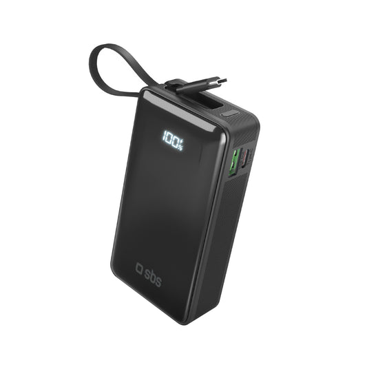 SBS Power Banks – Powerbank 10000mAh USB-A USB-C with built-in display,