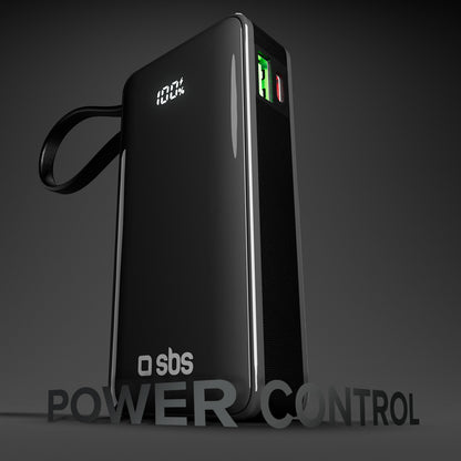 SBS Powerbank 20000mAh USB-A USB-C with built-in display, 20W USB-C cable - black – image 16