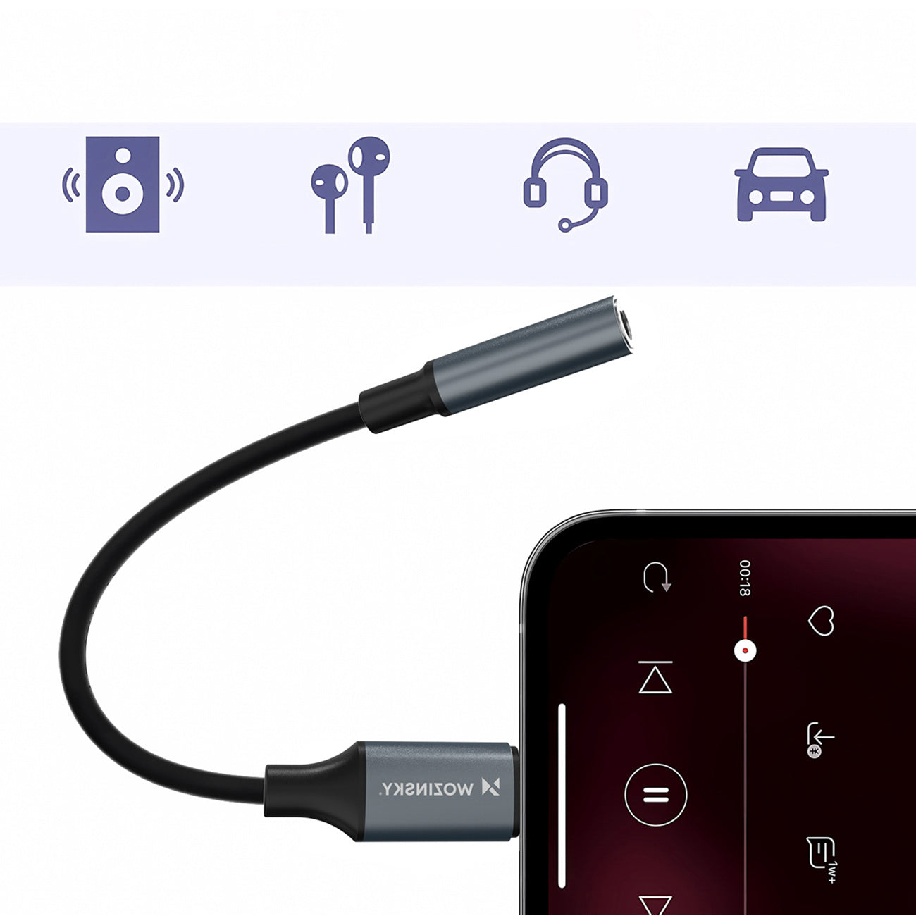 Tech-Protect Power Connector Adapters – iPhone Lightning adapter - 3.5mm mini – image 11