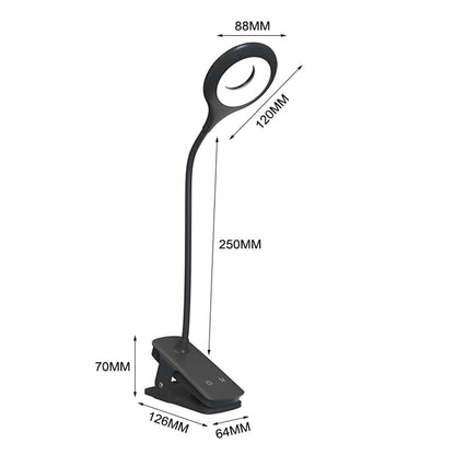 WOZINSKY Mini wireless LED reading lamp with clip and USB-C cable 80lm - black – image 2
