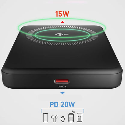 SBS Wireless powerbank Mag Power Qi2 5000 mAh MagSafe USB-C PD 20W - black – image 3