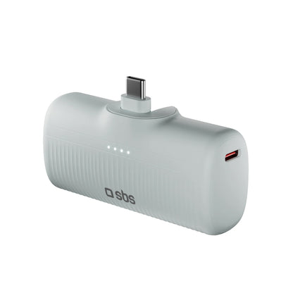 SBS EcoPower 5000 mAh 10W power bank with built-in USB-C port - gray