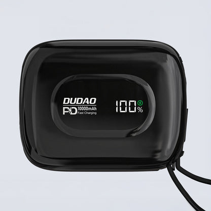 DUDAO K32 10000 mAh Powerbank with built-in USB-C cable iPhone Lightning 22.5W - black – image 2