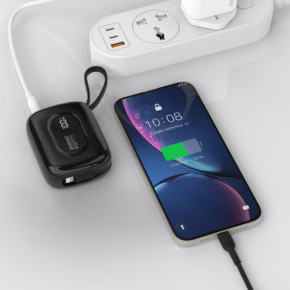 DUDAO K32 10000 mAh Powerbank with built-in USB-C cable iPhone Lightning 22.5W - black – image 6