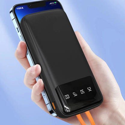 DUDAO K6Pro 10000mAh Powerbank with built-in USB-C microUSB iPhone Lightning cables - black – image 2