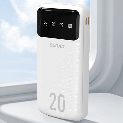 DUDAO K6Pro+ 20000mAh powerbank with built-in USB-C microUSB iPhone Lightning cables - white – image 5
