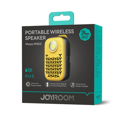JOYROOM Portable speaker with a flashlight, a magnet and a Bluetooth clip, IP67 - yellow – image 2