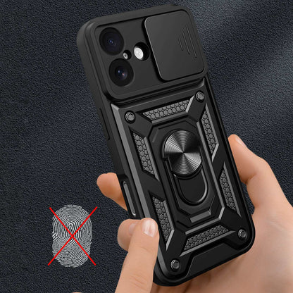 HURTEL Armored case with camera cover stand for iPhone 17 Hybrid Armor Camshield - black – image 5