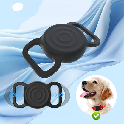 HURTEL Silicone waterproof AirTag locator case for dog and cat collar - black – image 5