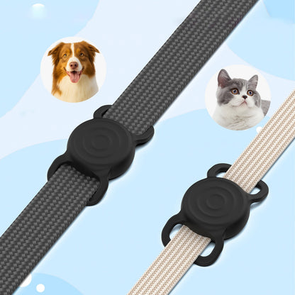 HURTEL Silicone waterproof AirTag locator case for dog and cat collar - black – image 6