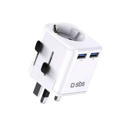 SBS UK US AUS Asia EU USB-A travel network adapter - white