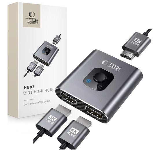 Tech-Protect HUB adapter 2in1 HDMI 4K 60HZ - gray