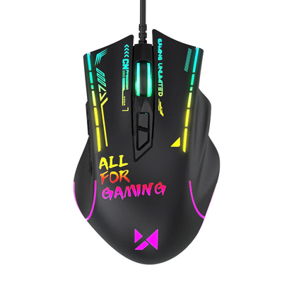 WOZINSKY Wired optical gaming mouse with backlight, 7 buttons, 7200 DPI RGB - black – image 2