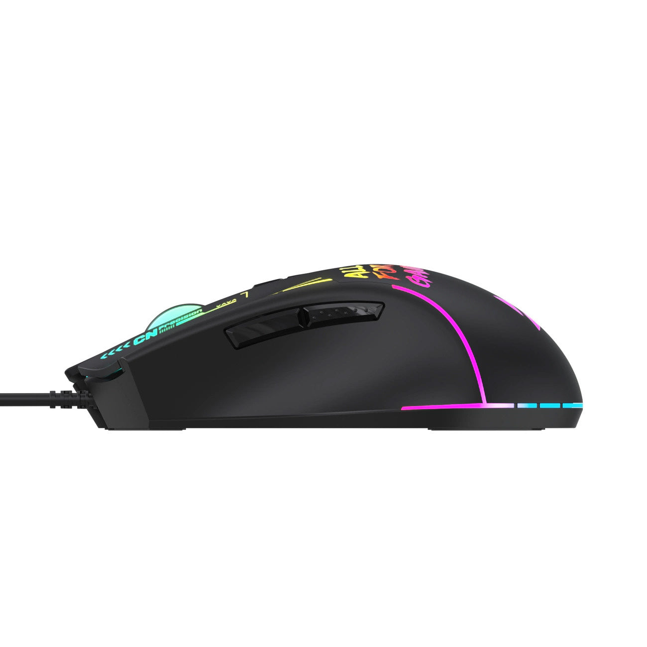 WOZINSKY Wired optical gaming mouse with backlight, 7 buttons, 7200 DPI RGB - black – image 3