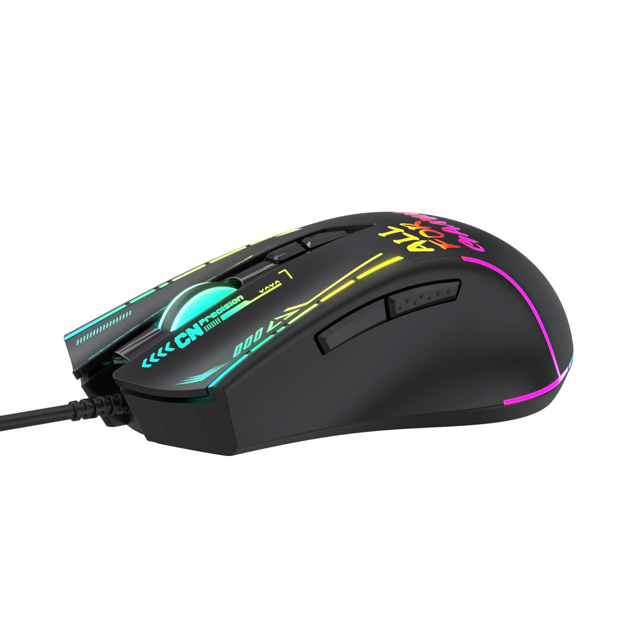 WOZINSKY Wired optical gaming mouse with backlight, 7 buttons, 7200 DPI RGB - black – image 4