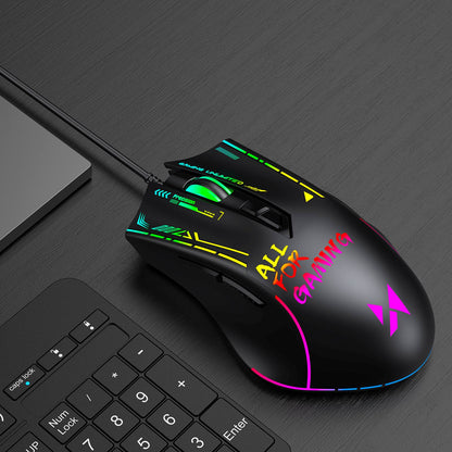 WOZINSKY Wired optical gaming mouse with backlight, 7 buttons, 7200 DPI RGB - black – image 8