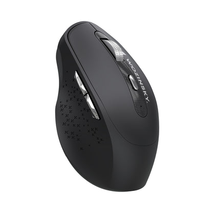 WOZINSKY Ergonomic wireless mouse with 6 buttons, Bluetooth 1600 DPI - black