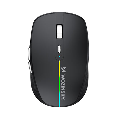 WOZINSKY Backlit wireless mouse with 6 buttons, Bluetooth, 1600 DPI RGB - black – image 2