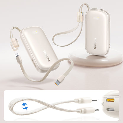 BASEUS Powerbank 10000mAh 22.5W with lanyard cable EnerFill FC21 Qpow 3 Ultra - beige – image 4