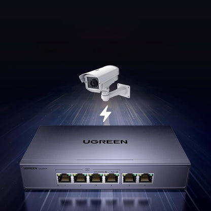 UGREEN Switch 6-Port 1Gb/s Ethernet network switch with PoE - gray – image 4