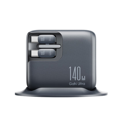 JOYROOM Desktop charger 5 ports 2 retractable GaN cables 140W - gray – image 3